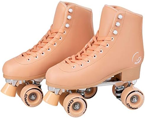 C SEVEN C7skates Cute Roller Skates for Girls and Adults (Peachy Keen, Women's 7 / Youth 6 / Men's 6)