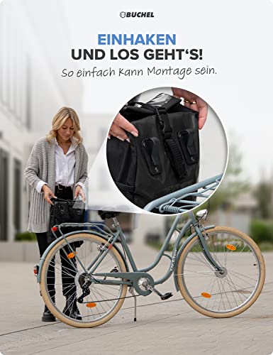 Büchel Unisex Aus Tarpaulin Gepäckträgertaschen, Schwarz Glossy, 48 X 25 X 14 Zentimeter EU