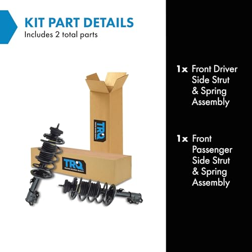 Image of TRQ Front LH & RH Strut & Spring Assy Set Loaded Pre-Assembled Coil Spring | TRQ Front LH & RH Strut & Spring Assy Set Loaded Pre-Assembled Coil Spring