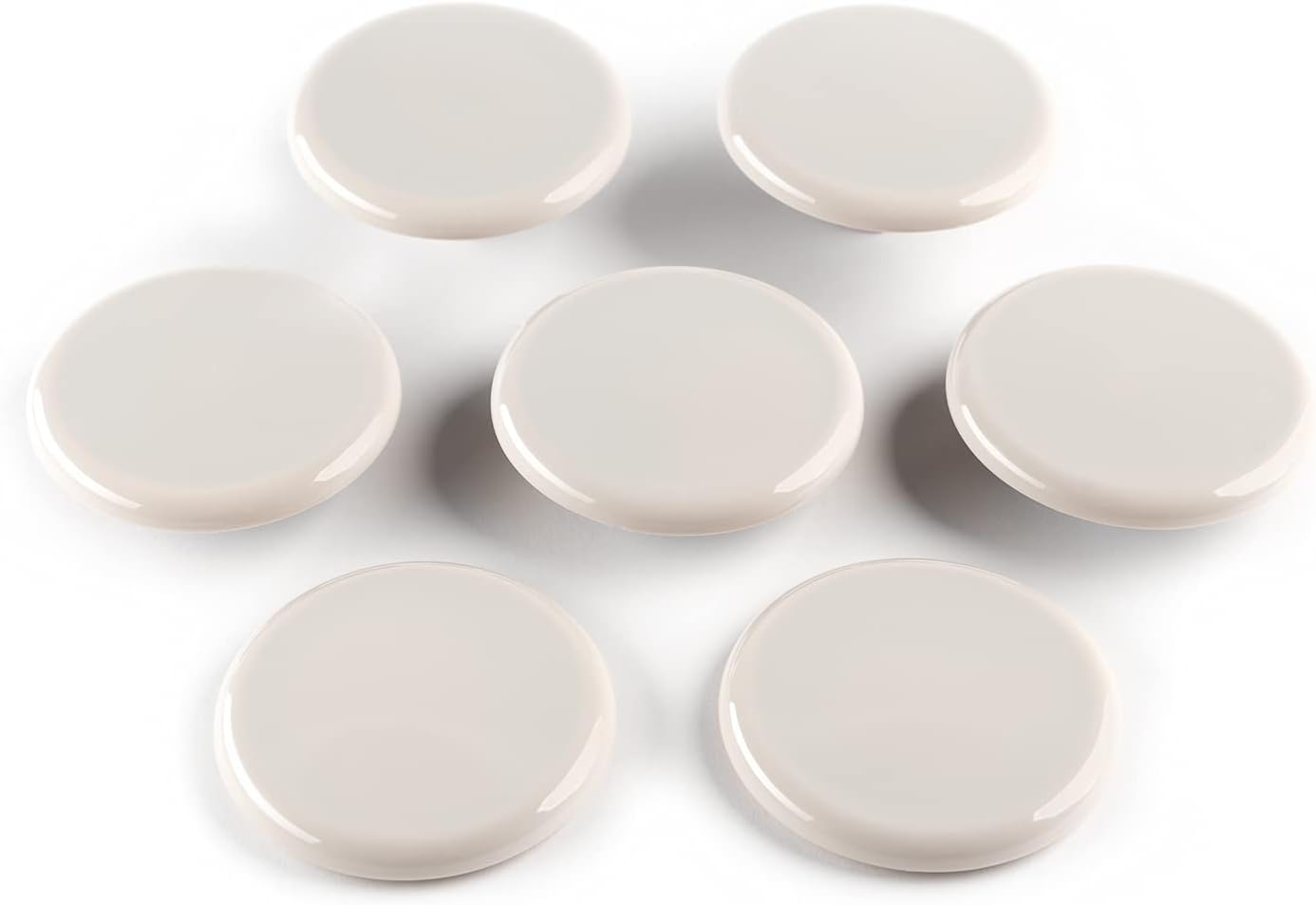 Super Sliders 3-1/2" Medium Round Reusable Furniture Sliders for Carpet, Anti-Slip Protective Furniture Moving Pads for Beds, Sofas, Dressers, Set of 16, Beige