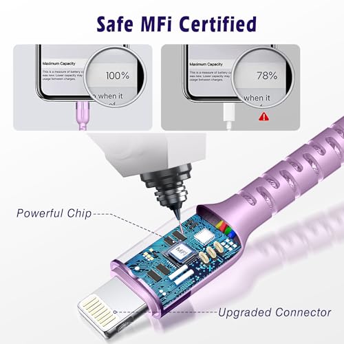 Cable USB C a Lightning Exeric de nailon trenzado de alta resistencia para iPhone 14 13 3