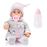 Bayer Design 93824BC Babypuppe First Words mit Schlafaugen, 24 Babylaute, 38 cm