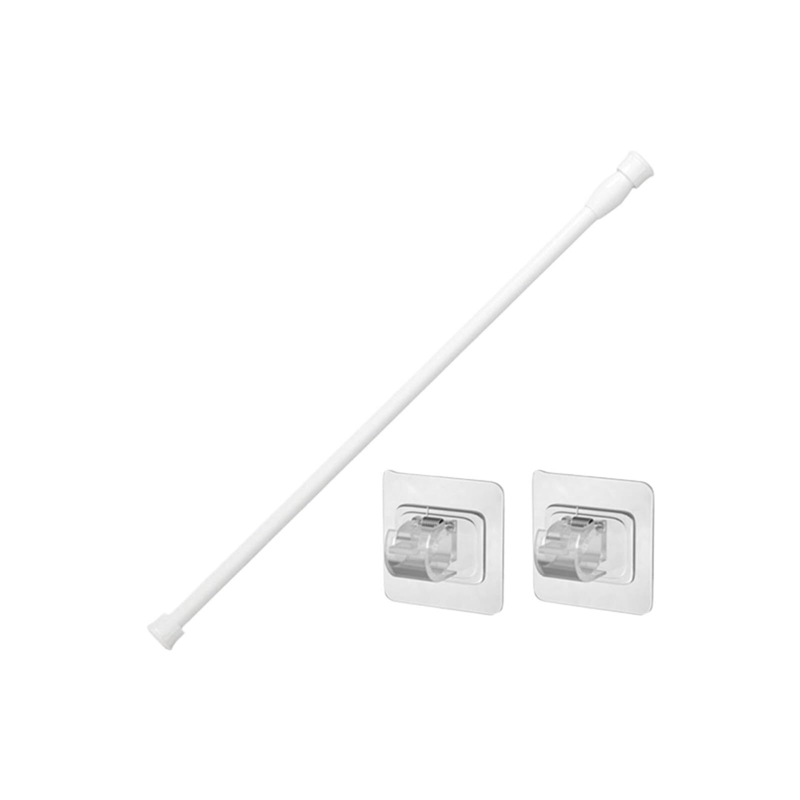 Tension Rod Telescopic Curtain Rod White Easy Install for Closet Pole Shower Tension Home(40cm to 70cm)
