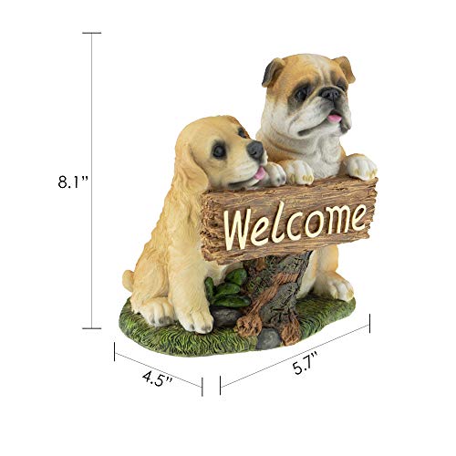 Clever Garden Dog Welcome Sign Garden Statue Outdoor Décor, Resin Figurine Decoration For Lawn, Yard, Patio, Porch, And More #TOP1