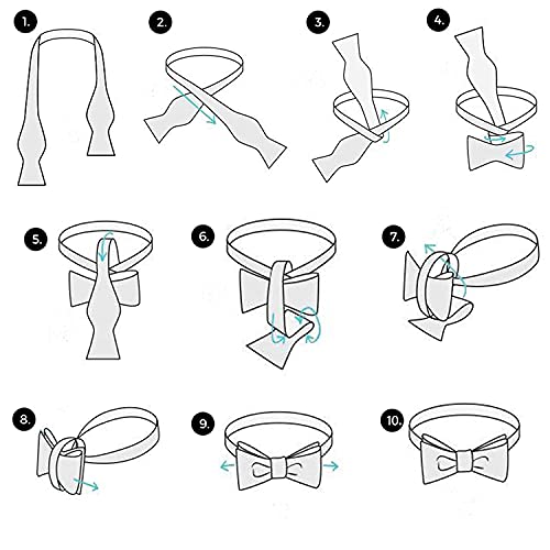 Image of DiBanGu Mens Silk Self Bow Tie Set 4PCS for Tuxedo Wedding