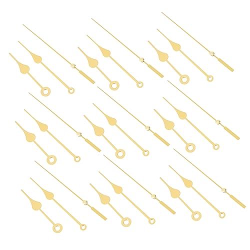 Angoily 10個セット 壁掛け時計 金属時計の針 時計機構キット 時計の針の修理 装飾 デジタル時計 時計の腕 ピックつまようじ 時計キット 振り子 金属 ミニウム Golden