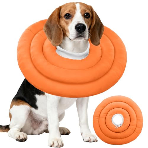 Image of IDOMIK Dog Recovery Collar, Waterproof Soft Dog Cone After Surgery, Comfy Protective Elizabethan Collar Alternative for Dogs Cats, Adjustable Pet Neck Donut Cone Anti-Licking Biting Wounds