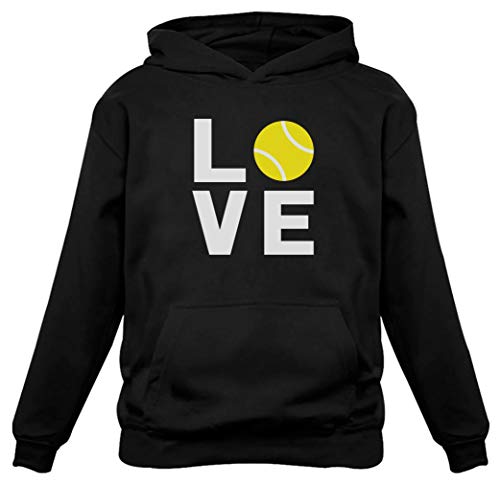 Love Tennis Sweatshirt Gift for Tennis Fan Tennis Player Cool Women Hoodie Medium Black