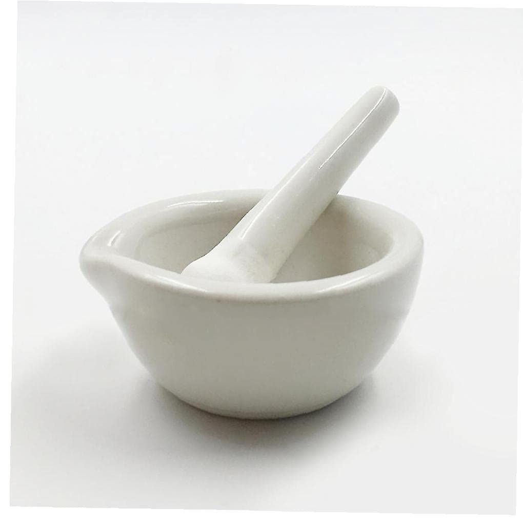 Ruluti Grinding Bowl Set Porcelain Mortar and Pestle Garlic Mills Mixing Pot Herb Pepper Grinder Minced Tool