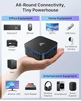 NiPoGi AK1 Plus Mini PC Ιntel N5030 W-11 Pro(4C/4T, bis zu 3,1 GHz) 12GB LPDDR4+256GB SSD, 4K@60Hz Dual Display HDMI 2.0 * 2/Wi-Fi 5/BT 4.2/LAN, Desktop-PC für Büro/Bildung – Ansicht 9