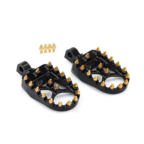 Repose-pieds moto MX doré pour Harley Dyna et Fatboy avec pédale de frein
