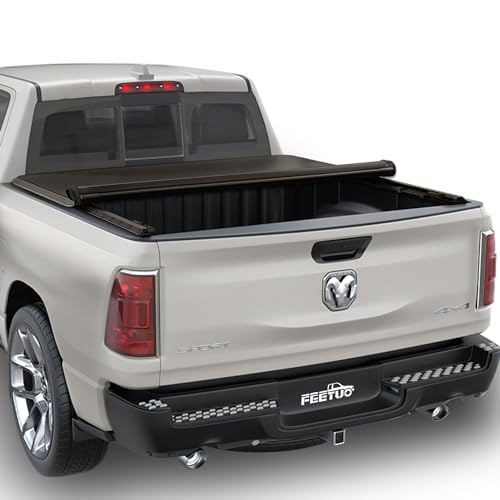 FeeTUO Soft Roll-Up Tonneau Cover Truck Bed for 2019-2026 Ram 1500 New Body (NOT FIT 19-24 Classic) with 6.4ft(76.3in) Bed w/o Rambox