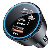 【200W 3ポート】ROADRESS 車 充電器シガーソケット usb-c 急速充電 PD3.0/QC4.0/PPS対応 カーチャージャー タイプc 車の 充電器 リングライト付き iPhone 16/iPhone 15/14/13/12, Galaxy S22/S21 Ultra, iPad, MacBook,ラップトップなどに対応