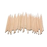 1000 Pack Bamboo Wooden Toothpicks, Natural Tooth Picks for Appetizers, Olive, Barbecue, Fruit, Party Cocktails — Disposable Large Round Teeth Cleaning Toothpicks — Sturdy Safe Single Sided Reusable