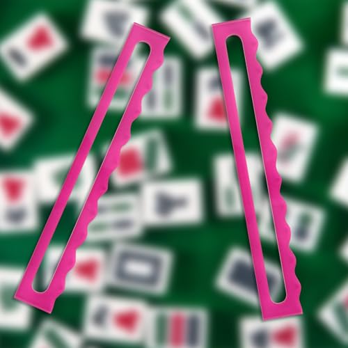 4 piezas Mah Jongg lector reglas acrílico rosa miniatura 5