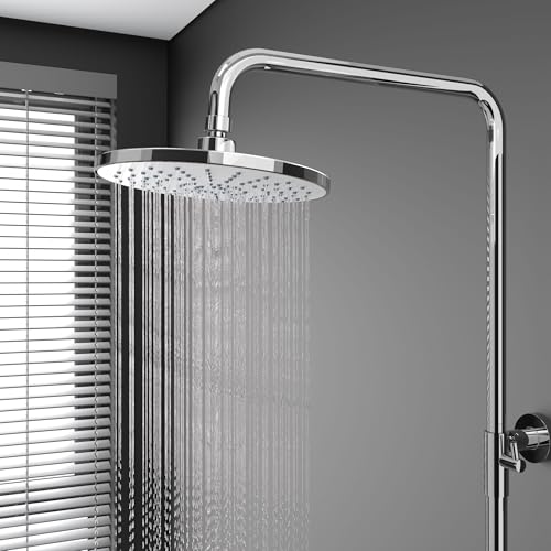 YUANNY 9 Pouces Pomme de Douche Tête de Douche Ronde Economie d'Eau, Pommeau de Douche Pluie Anti-Calcaire Haute Pression Pour Salle de Bain,élégant,moderne,chrome – vue 6