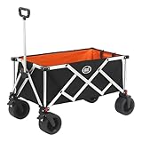 AXI SB151 Faltbarer Bollerwagen in Schwarz/Orange | Handwagen aus Aluminium/Textil - Inklusive Schutzhülle - PP Gummiräde | Kapazität: 130 l - 102 x 58 x 99 cm