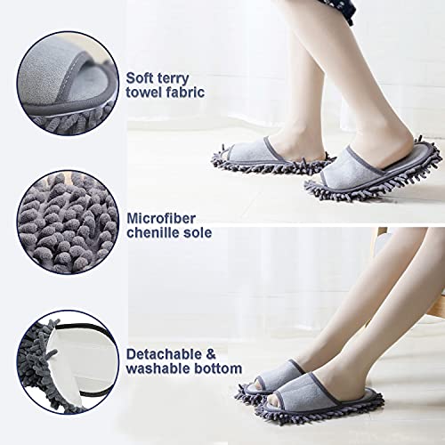 Women's Microfiber Floor Cleaning Mop Slippers with Terry Towel Fabric3