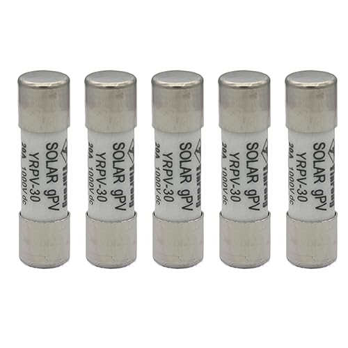 Image of RKURCK 5 Pcs 10x38mm 1000V DC fusible Solar PV Photovoltaic Fuse 30A in line Fuse 30A CE UL:1000V DC In20A/40.5kA