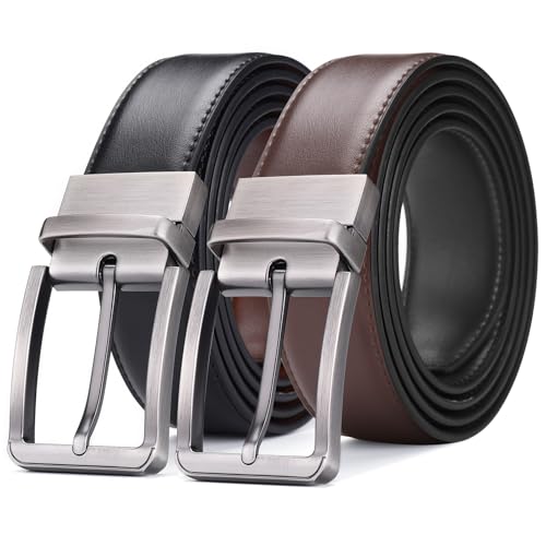 Reversible Genuine Leather Belt – Classic Foldable Design for Jeans or Casual Pants