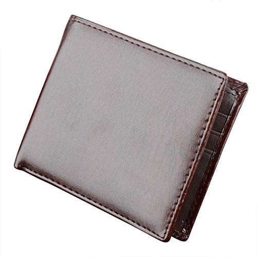 Men's Synthetic Leather Wallet Money Pockets Credit/Id Cards Holder Purse (Brown) #TOP2