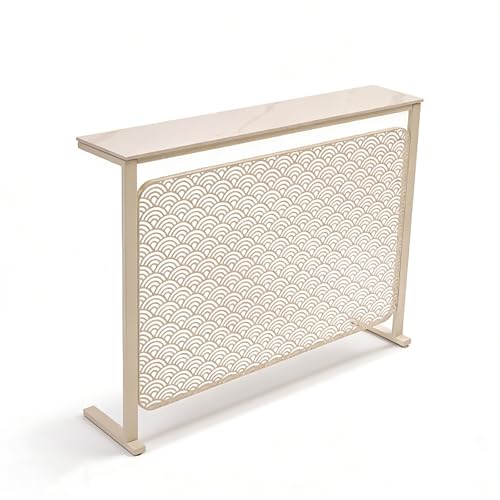 JCSRYD Mesa Consola Recibidor Estrecha, Consola Entrada de Sofá Moderna de Piedra Sinterizada para Salón, Vestíbulo, Pasillo y Dormitorio(Beige,120cm/47in)