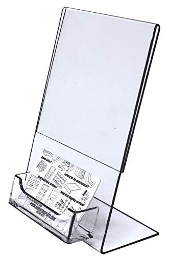10 Pack of T'z Tagz Brand Acrylic 5x7 Sign Holder with Business Card Holder