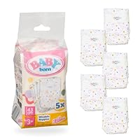 BABY born 5 Puppenwindeln - Mit süßem Print & Klebestreifen - Hochwertiges Puppenzubehör - Zubehör geeignet für Puppen der Größe 43 cm, Rose