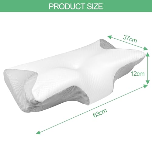Maxentico Orthopädisches Kopfkissen für Nackenschmerzen, Memory Foam Nackenschutzkissen, Antischnarchkissen für Seitenla