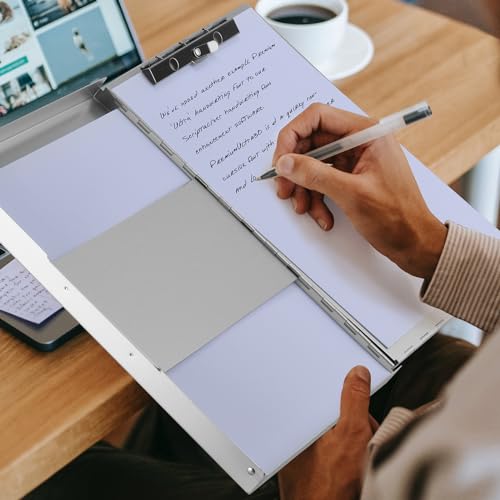 ZCZN Aluminum Clipboard with Storage and Clip Recycled, Clipboard Folder, Sturdy Letter Size Recycle Metal Form Holder for Business Office Medical Professionals, Letter Size (Silve image 6