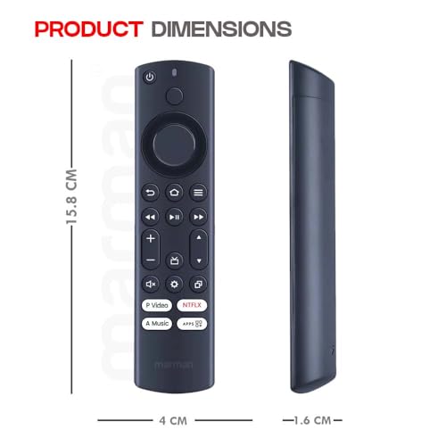 Image of marman Compatible with Croma Tv Remote Control Original Model EL7365 EL7366 EL7367 EL7368 Suitable for Smart 4K LED Full HD Ultra HD Fire Tv OS Android Television Without Voice Command