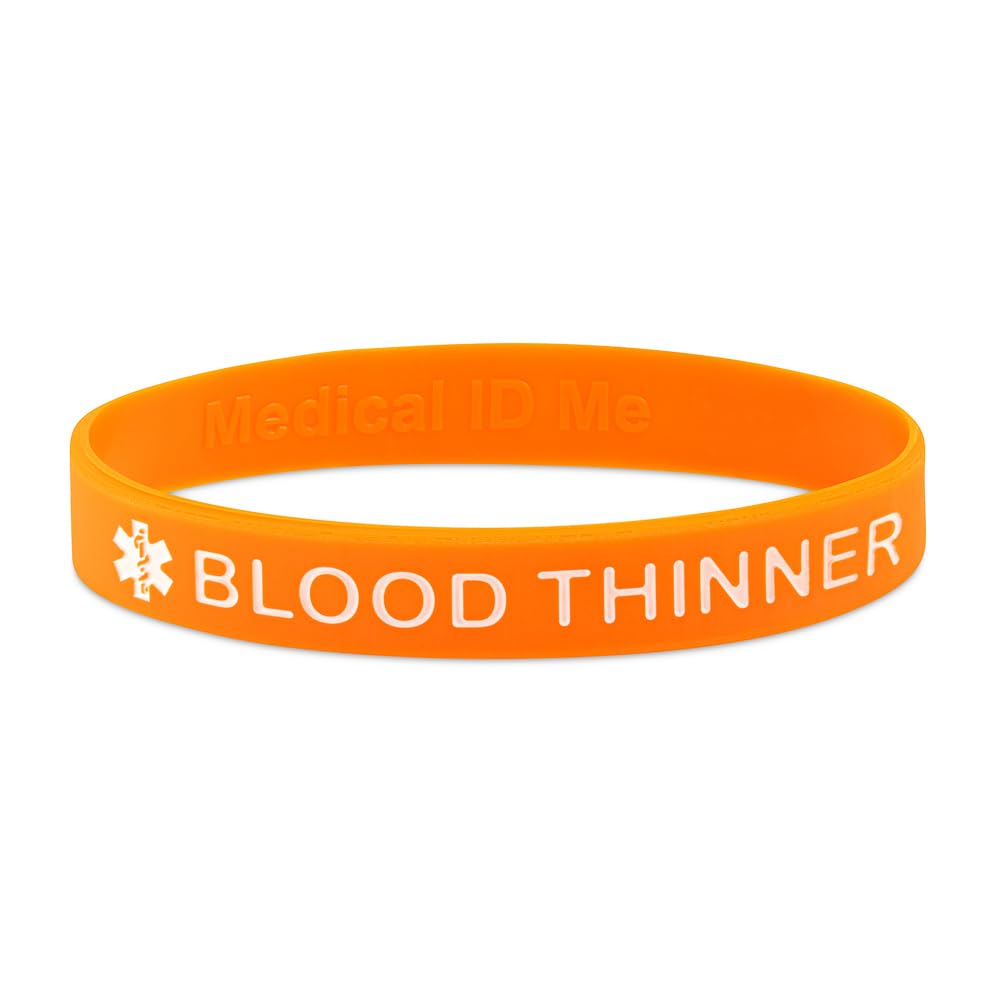 Pulseras de alerta médica anticoagulantes silicona 18-21 cm paquete 5