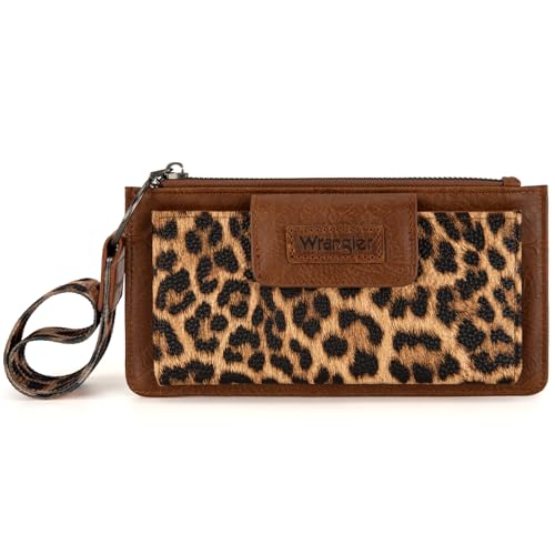 Image of Montana West X Wrangler Wallet for Women Ladies Female Card Cases & Money Organizers Wristlet with Wallet Large Clutch with Coin Purse Smooth Zipper and Rfid Lining