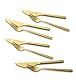 ECHTWERK Pizzabesteck-Set, Pizzaset, Steakbesteck, Essbesteck 8-teilig für bis zu 4 Personen, Mit 4 Pizzamessern und 4 Pizzagabeln aus Edelstahl, Gold-Edition, EW-PK-2207G