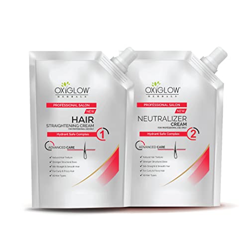 OxyGlow Hair Straightening Cream | Professional Smoothening & Frizz Control | Keratin-Infused | Deep Nourishment & Shine | Long-Lasting Straight Hair | Moisturizing & Damage Repair | Salon-Quality Hair Care | 500g + 500g
