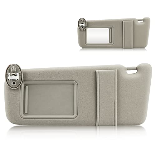 Left Driver side Sun Visor for Toyota Venza 2009 2010 2011 2012 2013 2014 2015 2016, Replace for 74320-0T021-A1, Beige Left side Sun Visor with Light