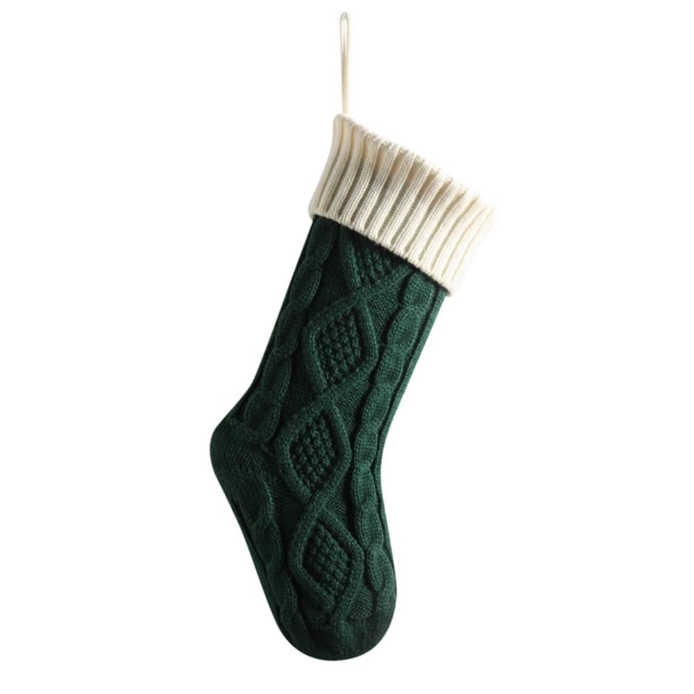MiOYOOW Christmas Stocking, 18" Hanging Knitted Christmas Stocking, Family Fireplace Holiday Decoration for Family Holiday Xmas Party