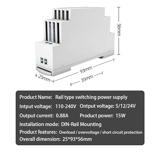 Transformateur rail DIN alimentation CA 220V vers CC 24V