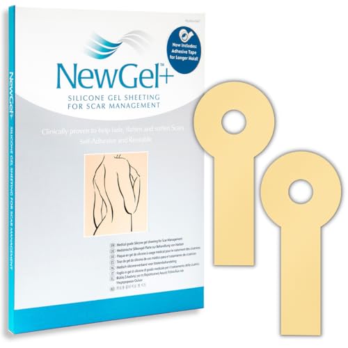 MyNewGel Advanced Silicone Professional Scar Sheets | Ultra-Thick, Lollypop-Shaped | Post Breast Surgery Cosmetic Procedure | 2.9' x 6.5' (2-Count) - Beige