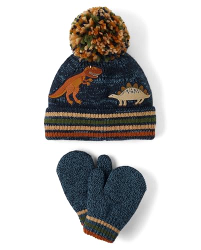 Image of The Children's Place Baby And Toddler Winter Hat and Mittens Cold Weather Set