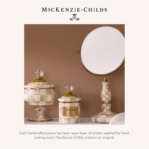 Image of MACKENZIE-CHILDS Enamel Tissue-Box Cover, Brown-and-White Mocha Check