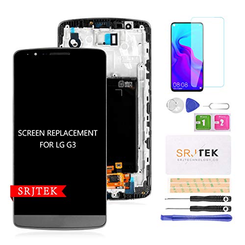 SRJTEK Screen Replacement for LG G3 LCD D850 D851 D855 VS985 LS990 Display Touch Digitizer Glass Sensor Frame Assembly,Repair Parts Kits,Tools Tempered Glass Included