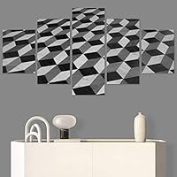 SIGNWIN 5 Panel Canvas Wall Art Solid Structures for Home Decorations Ready to Hang - 60