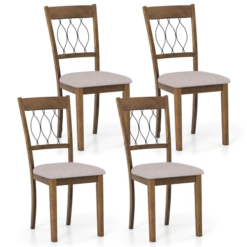 Giantex Farmhouse Fabric Upholstered Chairs