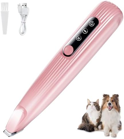 （08:00時点） ペット用バリカン【獣医師監修】 犬 バリカン 犬・猫兼用 LEDライト USB-C急速充電 小動物に対応 R形安全刃で 足裏 耳裏 顔周り お尻周り 肉球 部分カット 精密カット コードレス・低騒音・低振動・軽量化 ・日本語説明書付き (ピンク)