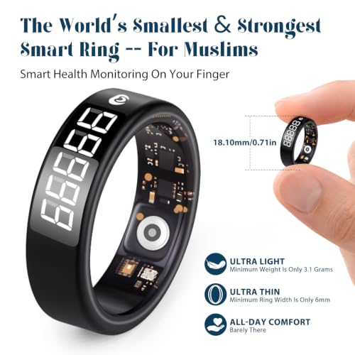 Image of XG.&co Muslim Islamic Zikr Tasbih Smart Ring IP68 Waterproof Fitness Tracker Tasbih Counter Tasbeeh Counter Prayer Reminder Fajr Tracker Sleep Monitor Multi-Sport Magnetic Type C Gift