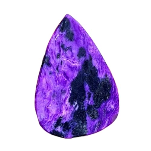 Charoite en forme de poire 31 x 21 mm pour fabrication bijoux et bague DIY