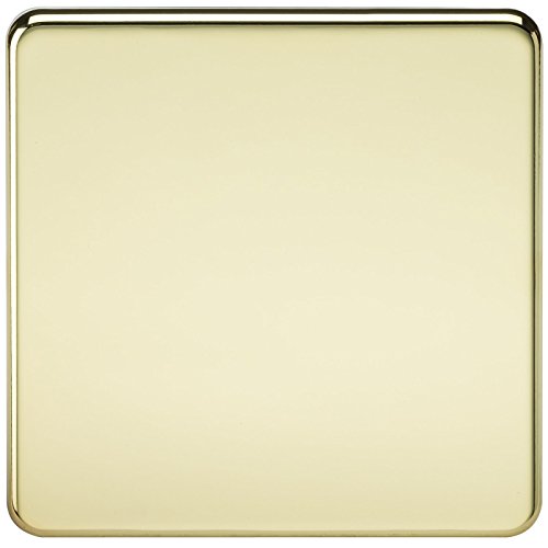Knightsbridge SF8350PB Screwless 1-Gang Blanking Plate, Polished Brass