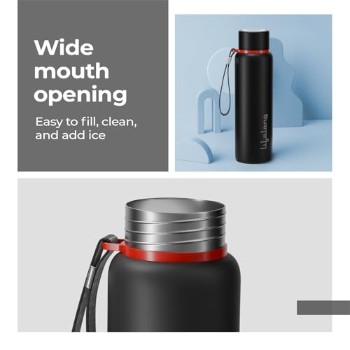 Lifelong Stainless Steel Water Bottle 950 ml | Single Wall, Anti-Bacterial, BPA Free, Odour-Free, Easy to Clean, Corrosion Resistant | Secure Cap for School, Travel, Gym & Work (LLWBT02, Black) - Image 6