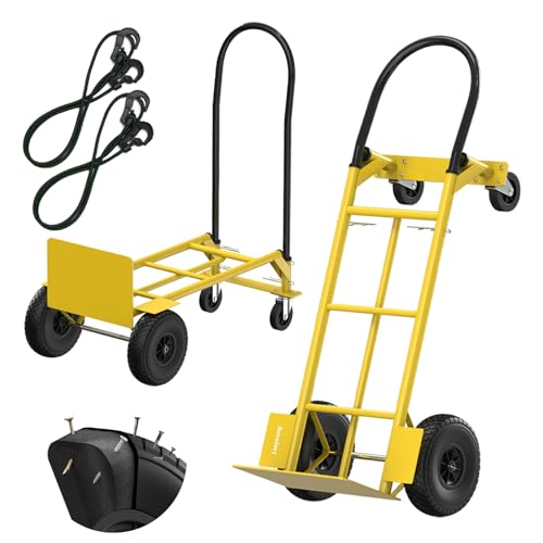 Leeyoung 2-in-1 Convertible Hand Truck 800Lbs Capacity - Heavy Duty Dolly Cart &...